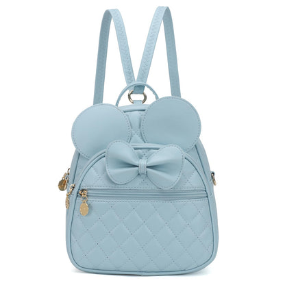 KL928 Girls Bowknot Polka Dot Cute Mini Backpack Small Daypacks Convertible Shoulder Bag Purse for Women