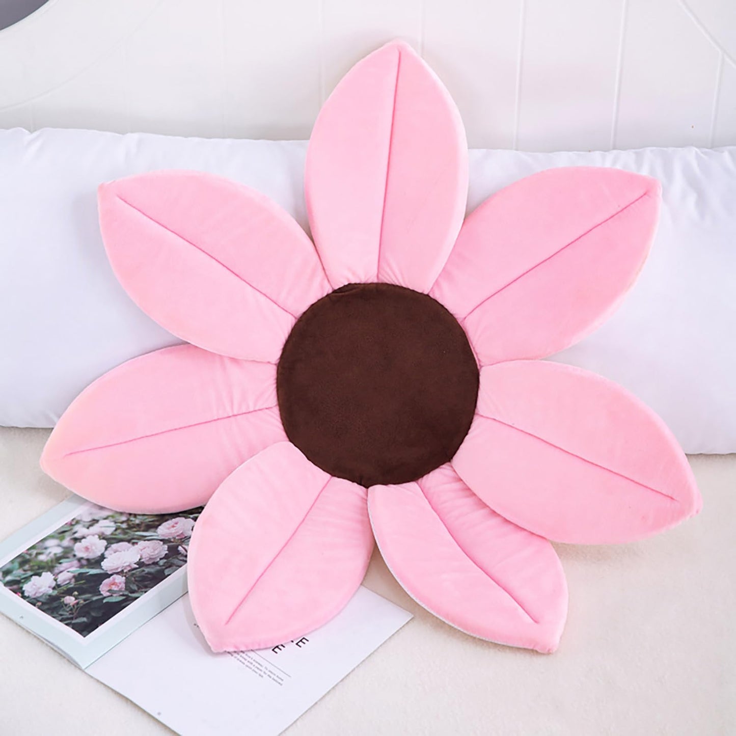 70cm Sunflower Baby Bath Head Support Original Baby Bath Seat Soft Plush Sponge for Shower Room Baby Blooming Bath Mat Flower Bathtub Newborn Foldable Four Petal Flower Shower Cushion