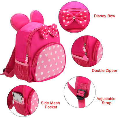 Pink Cute Kid Backpacks for Little Girls Mini Mouse Backpack Toddler Bookbag Small Kids Preschool Backpacks for Girl Backpack Gift Childrens Daycare Book Bag Travel Backpacks Kindergarten Backpack