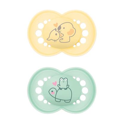MAM Original Matte Baby Pacifiers, Binky for 6-16 Months, BPA-Free Silicone Nipple, Easy to Clean, Best for Breastfed Babies, Developed with Medical Experts, 2 Count Binkies with Sterilizer Case