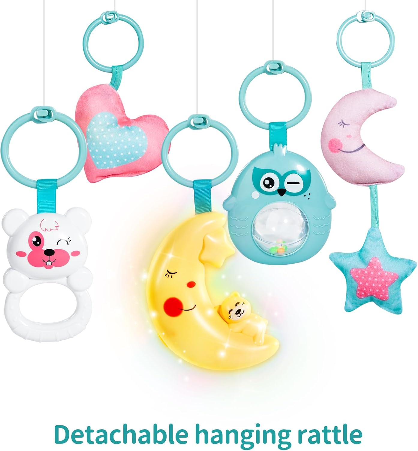 TEMI Baby Gym Toys & Activity Play Mat, Kick and Play Piano Gym Center with Music and Lights, Electronic Learning Toys for Infants, Toddlers, Newborn, Girls and Boys Ages 1 to 36 Months