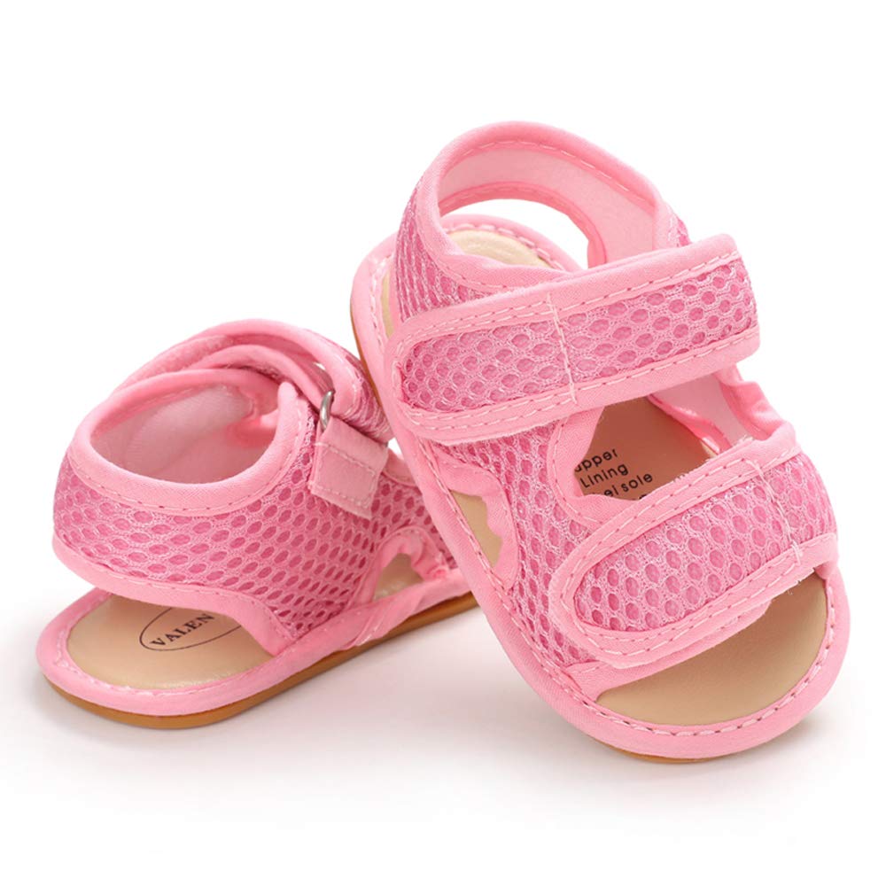 SOFMUO Baby Girls Boys Sparkly Bowknot Sandals Premium Soft Anti-Slip Rubber Sole Infant Summer Outdoor Shoes Toddler First Walkers