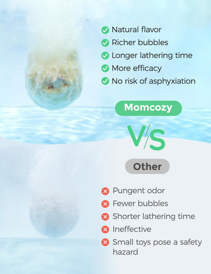 Momcozy Natural&Organic Essential Oil Bath Bombs,14 Pcs Bubble Bath Fizzy Balls with 7 Cute Animal Shapes,Bath Bombs Gift Set for Kids Girls Boys Toddler, Ideal Gift for Children's Day, Bath Bomb Kit