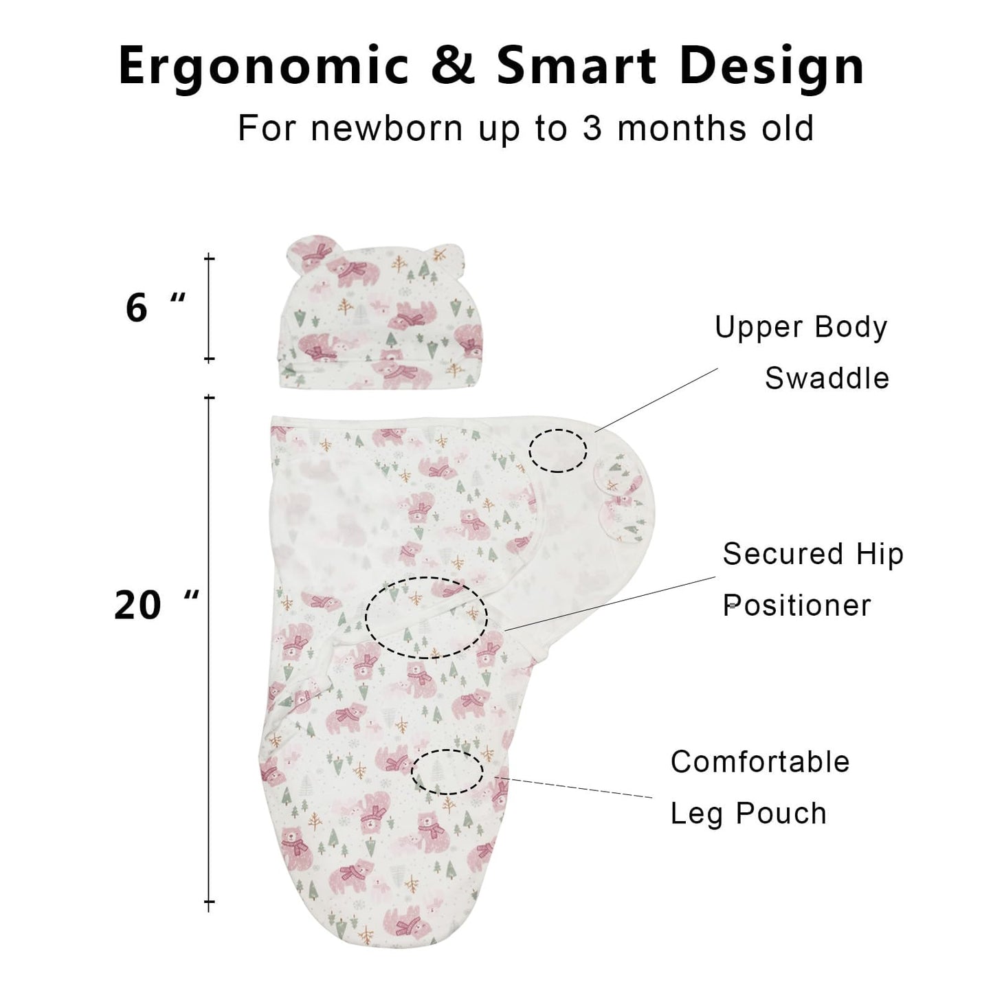 3-Pack Organic Baby Swaddle Sleep Sacks - Newborn Swaddle Sack - Baby Sleep Sack - Baby Swaddle Blanket Wrap…
