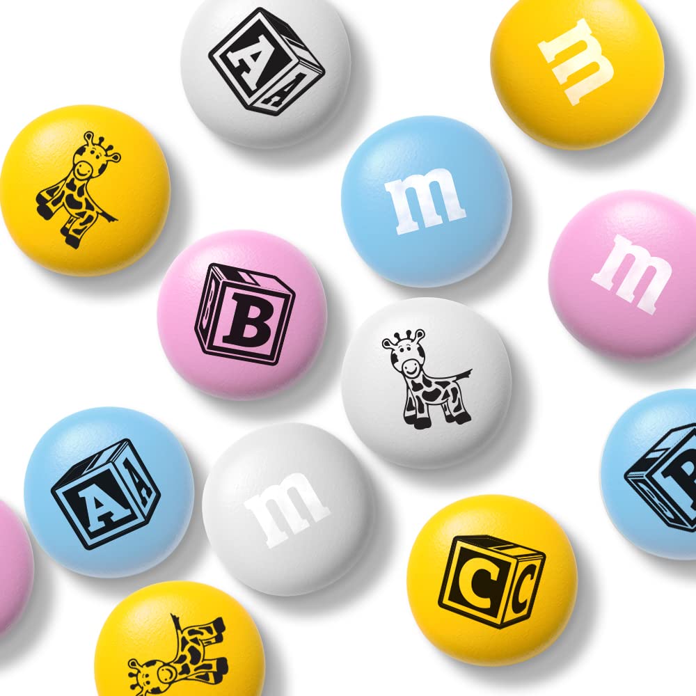 M&M'S World It's A Boy Milk Chocolate Candy 2lb Bag with White and Blue M&M'S for Baby Boy Showers Gender Reveal Parties and Baby Celebration Favors