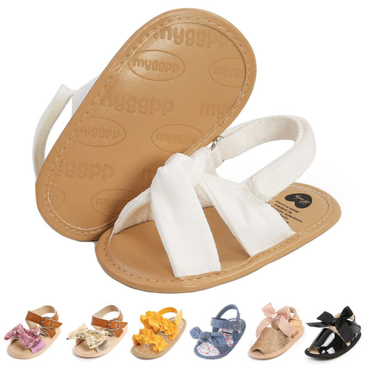 Infant Baby Boys Girls Sandals Summer Baby Wedding Dress Flat Shoes Newborn Crib Shoes First Walkers Prewalkers Shoes
