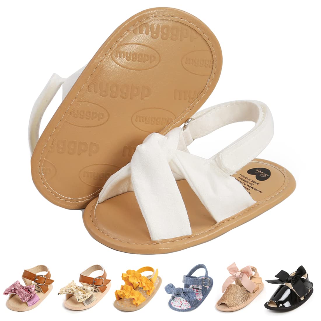 Infant Baby Boys Girls Sandals Summer Baby Wedding Dress Flat Shoes Newborn Crib Shoes First Walkers Prewalkers Shoes