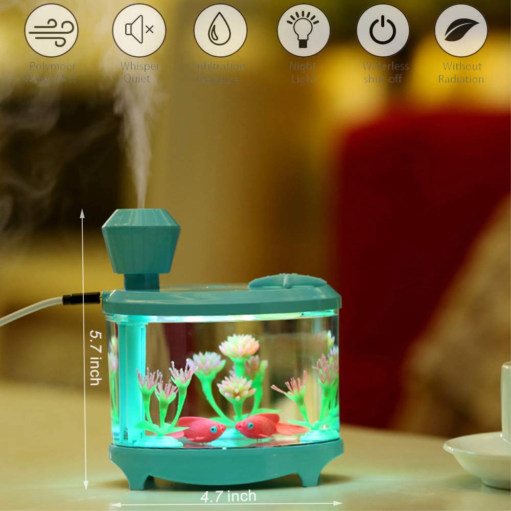 Portable Mini Humidifier, 460ml Cool Mist Small Humidifier, USB Quiet Operation Desktop Humidifiers for Baby Bedroom Travel Office Home, 2 Mist Modes (White)