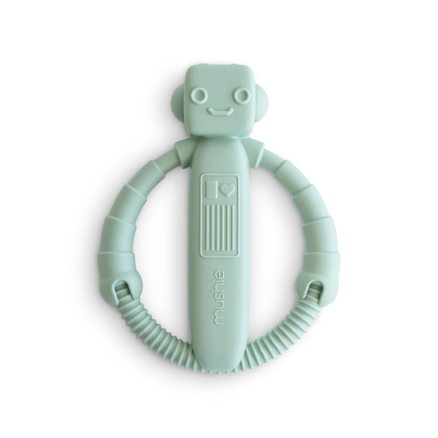 mushie Silicone Baby Daisy Rattle Teether Toy (Dusty Rose)