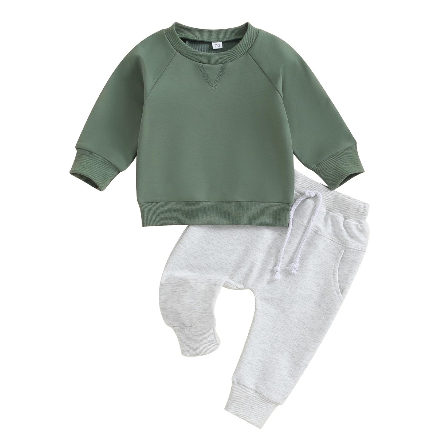 Toddler Baby Boy Fall Winter Outfit Contrast Color Long Sleeve Sweatshirts Stretch Jogger Pants Newborn Clothes Set