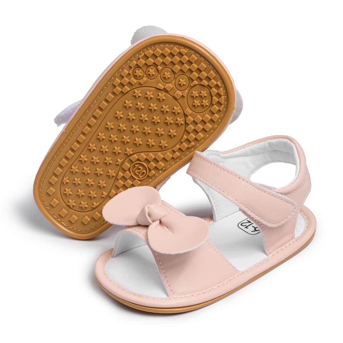 Babelvit Infant Baby Girl Boy Sandals Comfort Premium Summer Outdoor Casual Beach Shoes with Flower Bowknot Anti Slip Rubber Sole Newborn Toddler Prewalker First Walking Shoes