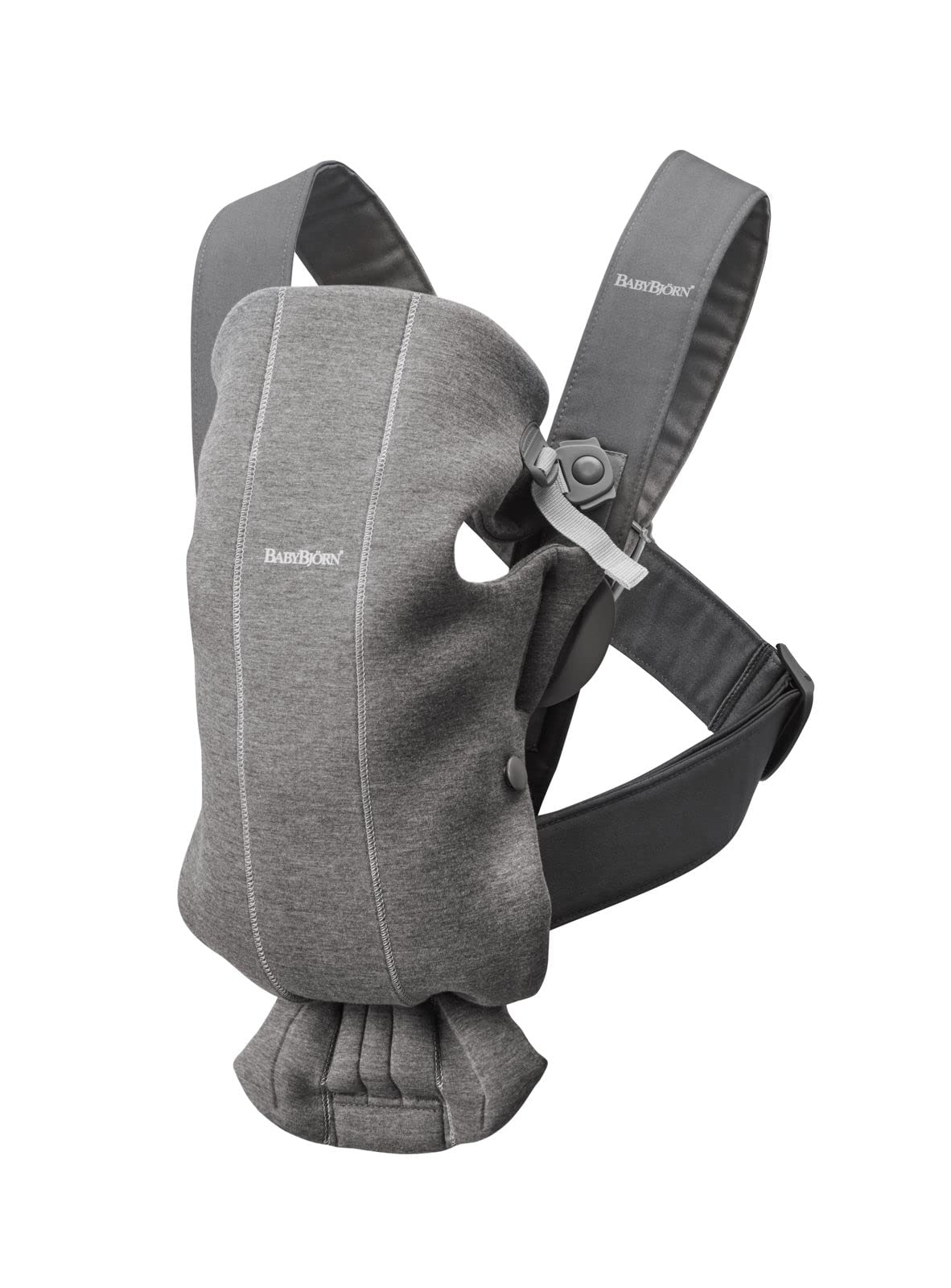 BabyBjörn Baby Carrier Mini, 3D Jersey, Light Beige | Newborn Carrier (7-25 lbs), Ergonomic, Easy-to-Use