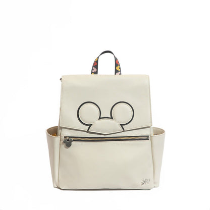 Freshly Picked Classic Mini II Diaper Bag Backpack, Wipeable Vegan Leather Disney, 8 Pockets (Mickey Mania)