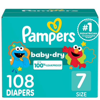 Pampers Diapers - Baby Dry - Size 1, 44 Count, Absorbent Disposable Infant Diaper (Packaging May Vary)