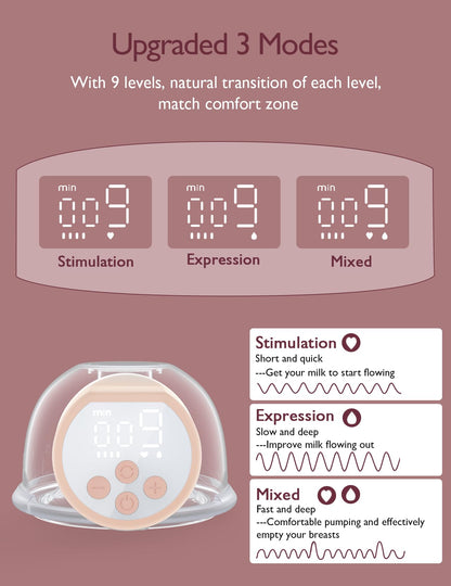 Momcozy Hands-Free Breast Pump S12 Pro, Wearable & Portable Pump with Soft DoubleFit Flange, 3 Modes | 9 Levels Double Electric Pump, Smart Display, 24mm, 2 Pack, Cozy White