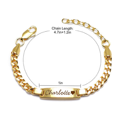 Custom Birthstone Name Bracelet – 18K Gold Plated – Personalised Baby & Toddler Jewellery – Ideal Birthday, Baptism & Parent-Child Gifts