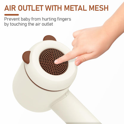 Cordless Baby Hair Dryer for Infant, Low Heat Gentle Air Rechargeable Small Hair Blow Dryer for Baby Butt Skin with 3 Speed Settings, 0-3 Years Using (Khaki)