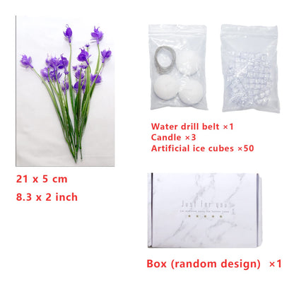 Artificial Phalaenopsis with Candles Diamond Lace Nearly Natural Orchid for Table Centerpiece Wedding Party Home Bar Restaurant Festival Decoration Pink Suit