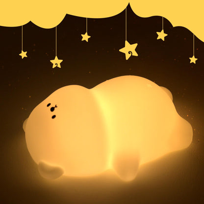 Nursery Night Light, RGB Bunny with 7 Colors & 3 Dim Levels, Rechargeable Silicone, Room Decor & Kids Gift