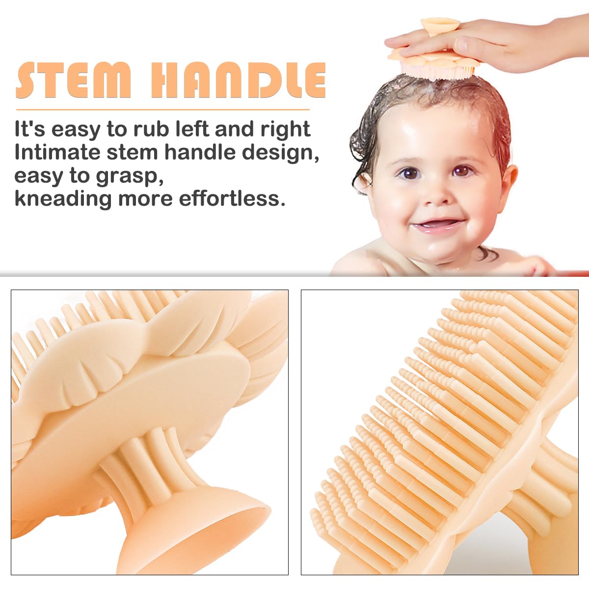 Baby Hair Scalp Massage Shampoo Brush with Soft Baby Bath Brush Silicone Massage Brush for All Hair Kid Newborn Toddler（）
