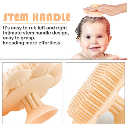 Baby Hair Scalp Massage Shampoo Brush with Soft Baby Bath Brush Silicone Massage Brush for All Hair Kid Newborn Toddler（）