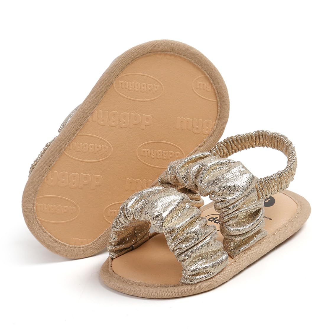 COSANKIM Infant Baby Girls Summer Sandals with Flower Soft Sole Newborn Toddler First Walker Crib Dress Shoes