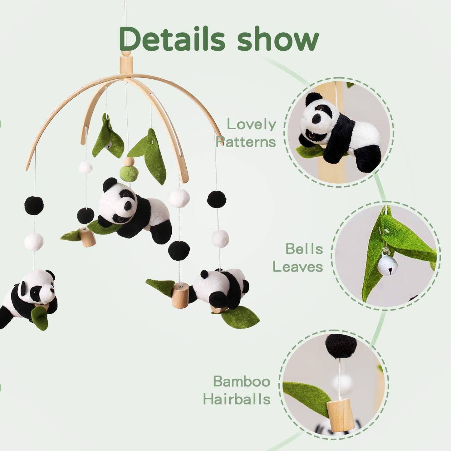 Baby Mobile for Crib, Nursery Mobile Decor, Bee Decoration for Infant, Soft Mobile for Boys and Girls