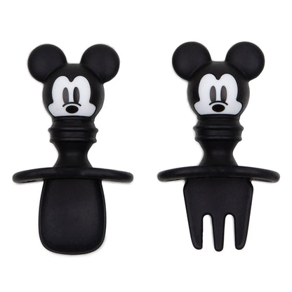 Bumkins Disney Baby Utensils Set, Chewtensils Silicone Spoons for Dipping, Self-Feeding, Baby Led Weaning, Trainer Learning, First Stage Eating, Soft Fork and Spoon, Babies 6 Months, Minnie Mouse