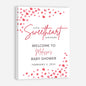 Personalized A Little Snowflake Is On The Way Welcome Sign, Pink, Girl, Winter Baby Shower Canvas