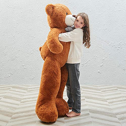 MaoGoLan Giant Big Teddy Bear 4 Feet 47 inch Life Size Tan Plush Bear Brown Stuffed Animal for Children Boyfriend