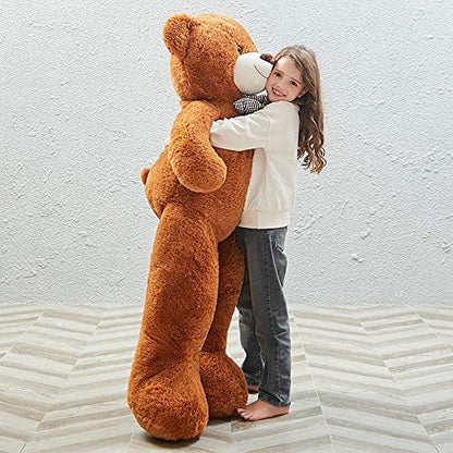 MaoGoLan Giant Big Teddy Bear 4 Feet 47 inch Life Size Tan Plush Bear Brown Stuffed Animal for Children Boyfriend