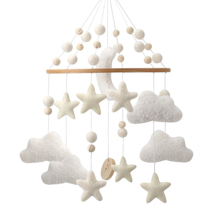 Rainbow Mobile for Crib - A Gender Neutral Boho Mobile for Crib with Gold Stars and Clouds