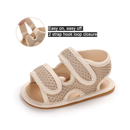 Sawimlgy Baby Girls Boys Sandals Summer Flowers Shoe Rubber Sole PU Leather Mesh Infant Toddler First Walkers Princess Dress Outdoor Shoes