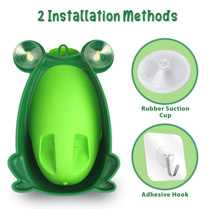 Cute Frog Potty Training Urinal for Boys with Funny Aiming Target - Coffee