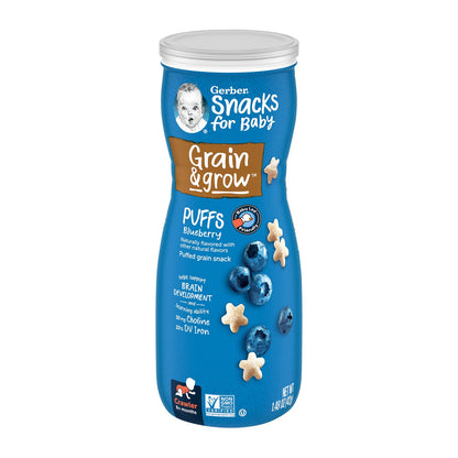 Gerber Baby Snacks, Baby Food, Puffs, Strawberry Apple, 1.48 Ounce