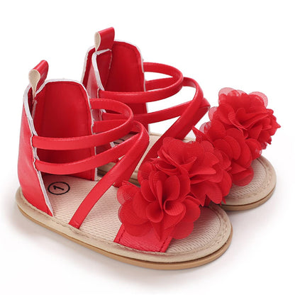 COSANKIM Baby Girl Sandals Rubber Sole Summer Outdoor Infant First Walker Crib Dress Shoes Baby Sandals
