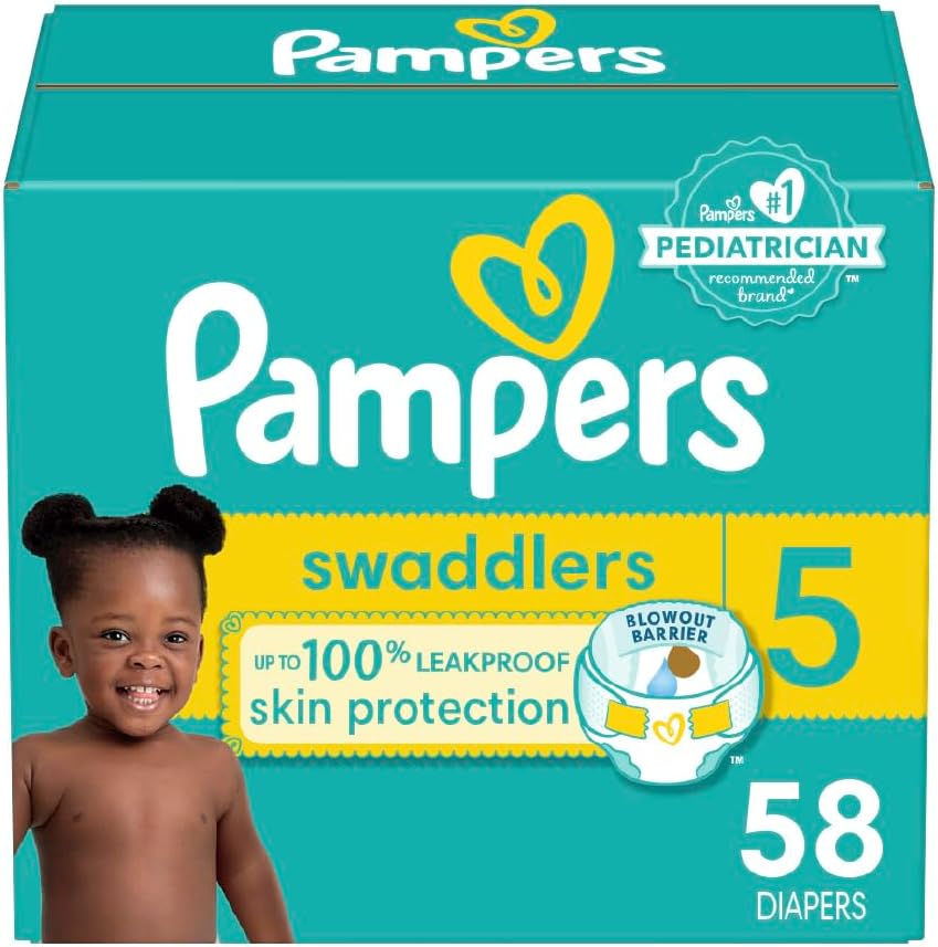 Pampers Baby Diapers - Swaddlers - Size 1, 198 Count, Ultra Absorbent Disposable Infant Diaper