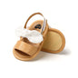COSANKIM Infant Baby Girls Summer Sandals with Flower Soft Sole Newborn Toddler First Walker Crib Dress Shoes