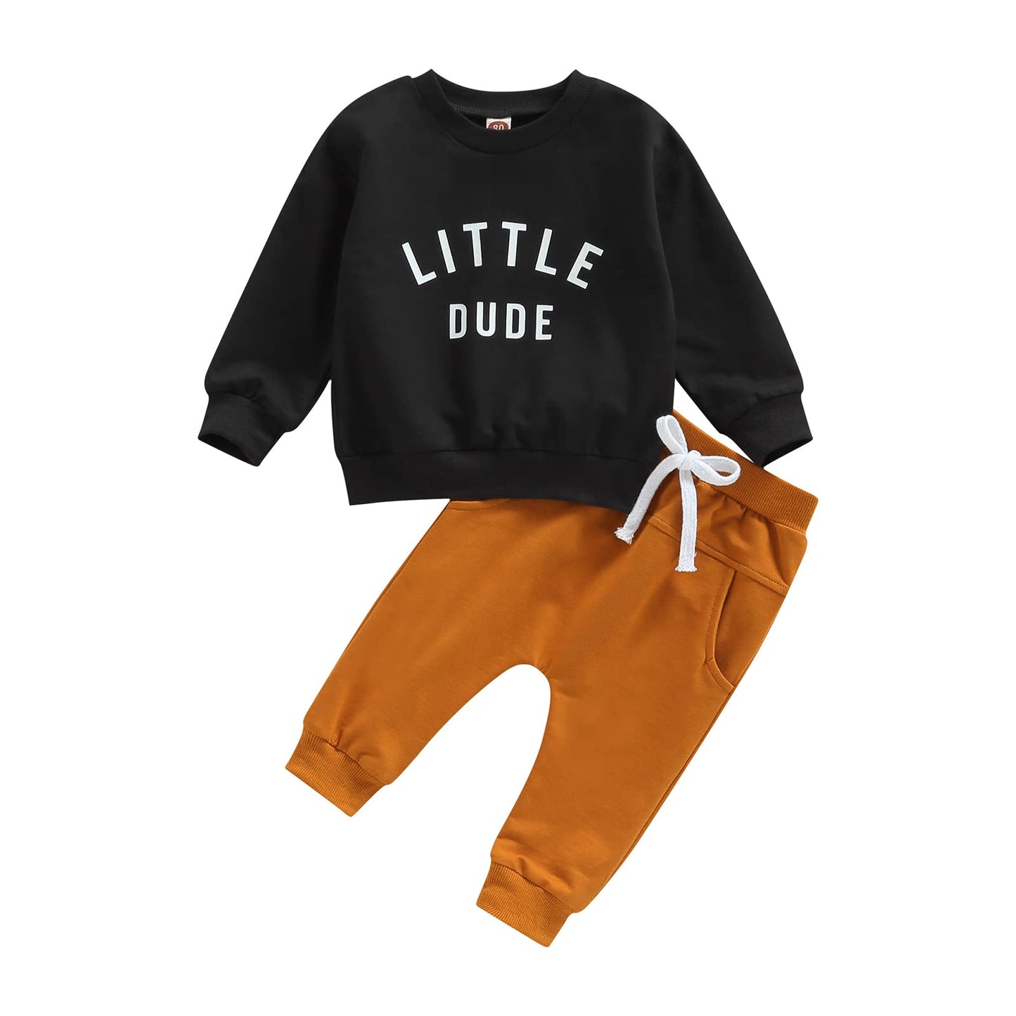 Engofs 2Pcs Toddler Baby Boy Girl Sweatshirt Tops Pants Set Long Sleeve Sweatsuit Fall Winter Outfits