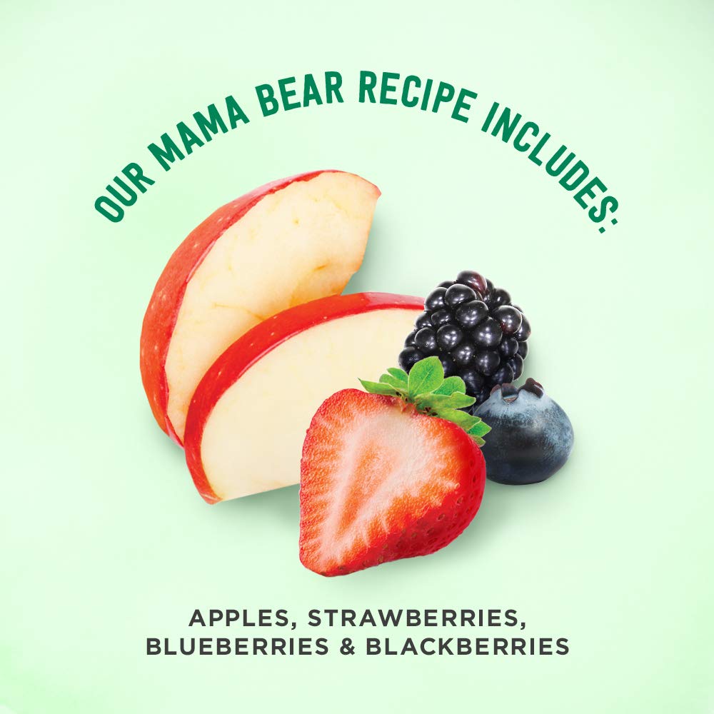 Amazon Brand - Mama Bear Organic Baby Food, Fruit Variety Pack, Apples, Apple Berry Blend, Bananas, Pears, vegetarian, 4 ounce (Pack of 12)