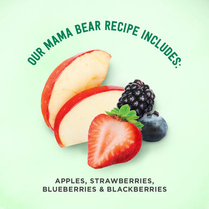 Amazon Brand - Mama Bear Organic Baby Food, Fruit Variety Pack, Apples, Apple Berry Blend, Bananas, Pears, vegetarian, 4 ounce (Pack of 12)