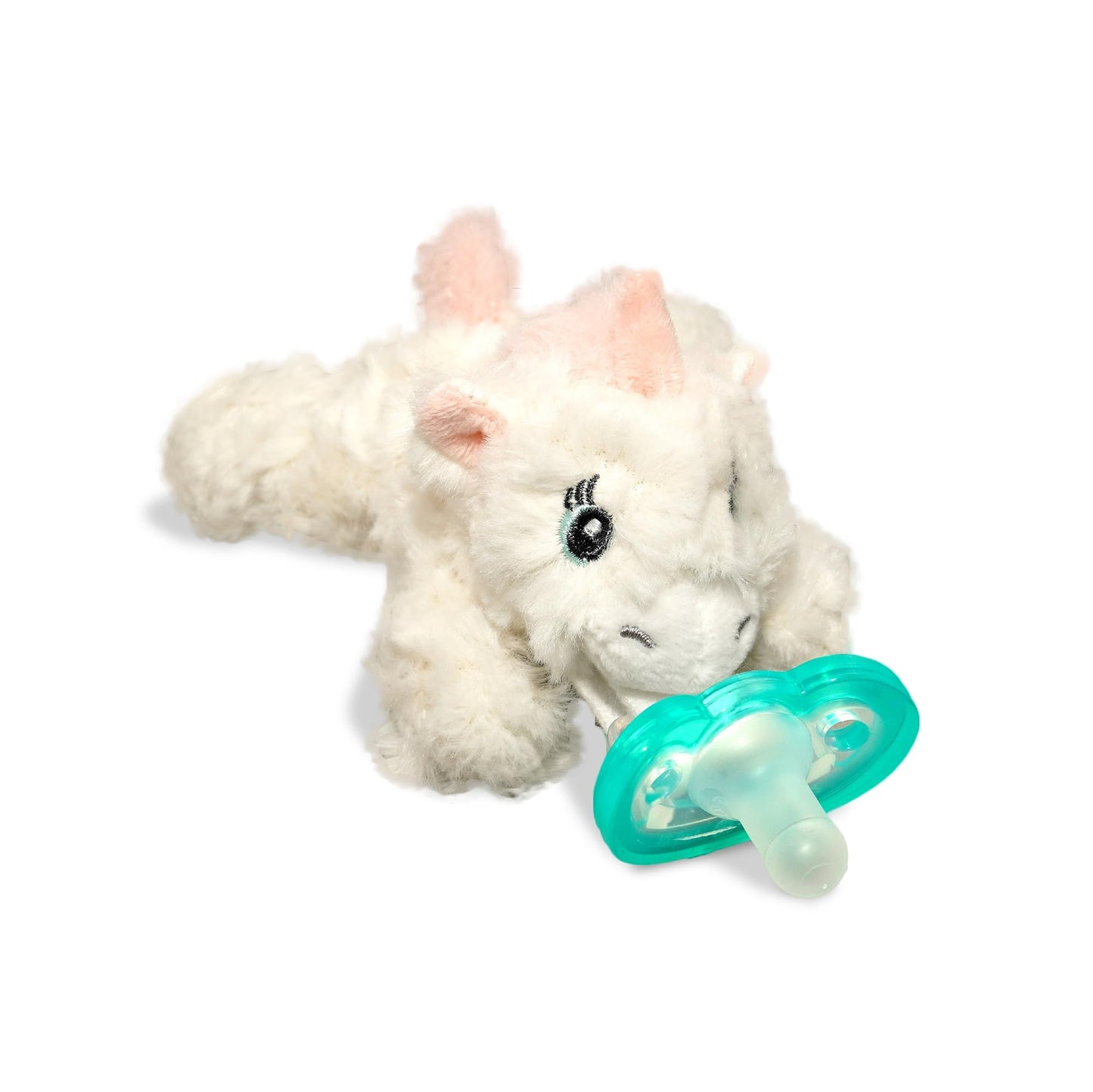 RaZbaby JollyPop Pacifier, Holder w/Detachable Baby Pacifier, Stuffed Animal RaZbuddy, All Ages 0M+, 100% Medical Grade USA Made Silicone, Machine Washable, Textured & Easy to Hold – Dragon