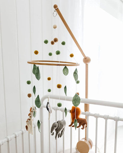 Baby Crib Mobile (Felt Rose) - Baby Shower Gift Nursery Decorations - Handmade Floral Decor for Girls