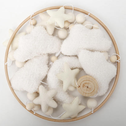 Rainbow Mobile for Crib - A Gender Neutral Boho Mobile for Crib with Gold Stars and Clouds