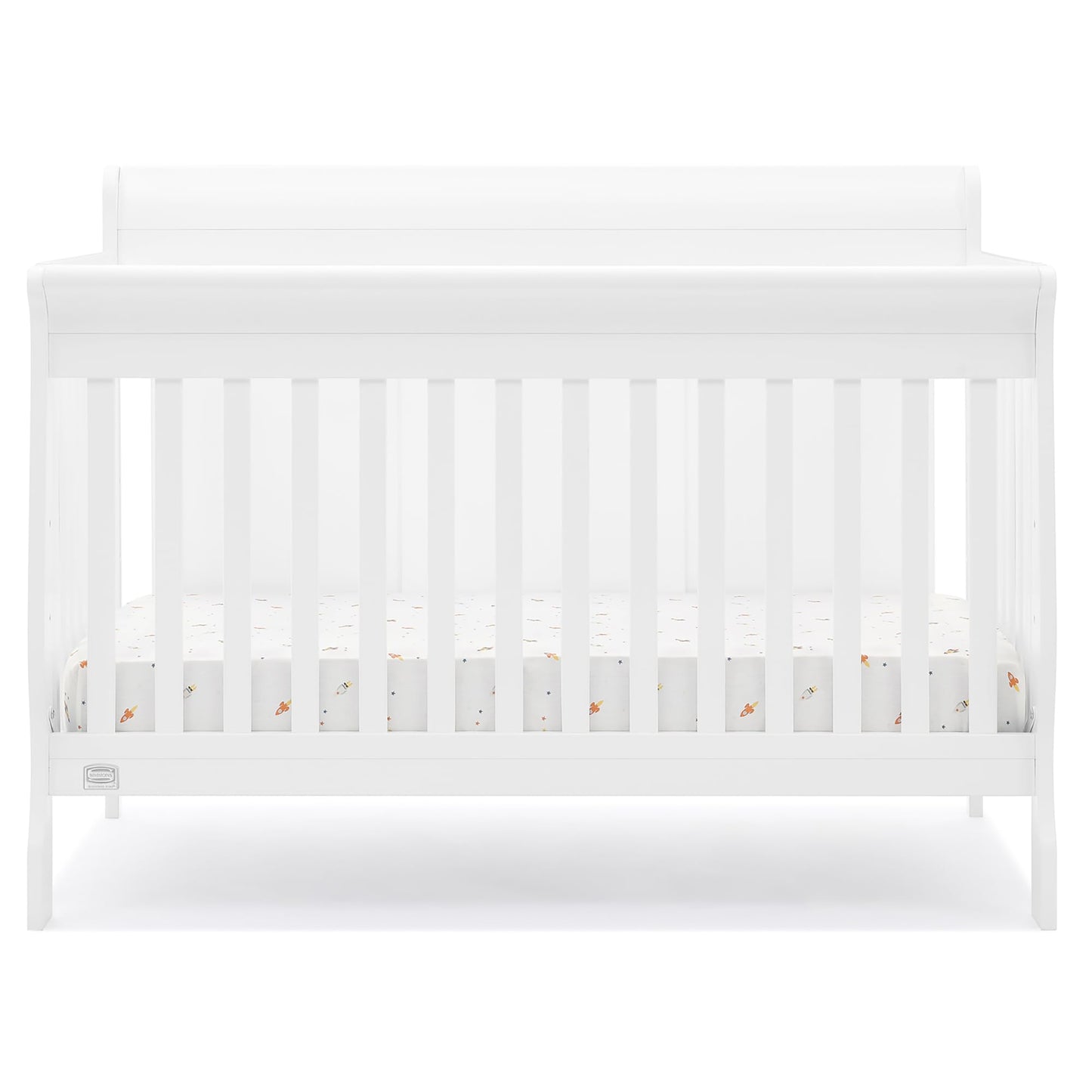 Delta Children Simmons Kids Carter 6-in-1 Convertible Crib - Greenguard Gold Certified, Black Ebony