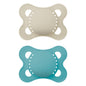 MAM Original Matte Baby Pacifiers, Binky for Boys 0-6 Months, BPA-Free Silicone Nipple, Easy to Clean, Best for Newborn Babies, Developed with Medical Experts, 2 Count Binkies with Sterilizer Case