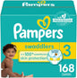 Pampers Baby Diapers - Swaddlers - Size 1, 198 Count, Ultra Absorbent Disposable Infant Diaper