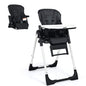 INFANS High Chair for Babies & Toddlers, Foldable Highchair with Multiple Adjustable Backrest, Footrest and Seat Height, Removable Tray, Detachable PU Leather Cushion, Built-in Rear Wheels (Black)