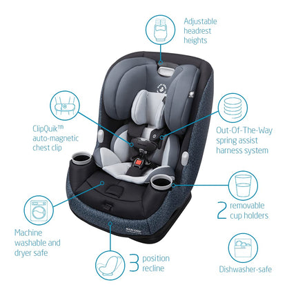 Maxi-Cosi Pria Max All-in-One Convertible Car Seat, Rear Facing Car Seat (4-40 lbs), Forward Facing Car Seat (22-65 lbs), High Back Booster Seat (40-100 lbs), Pure COSI, Desert Wonder