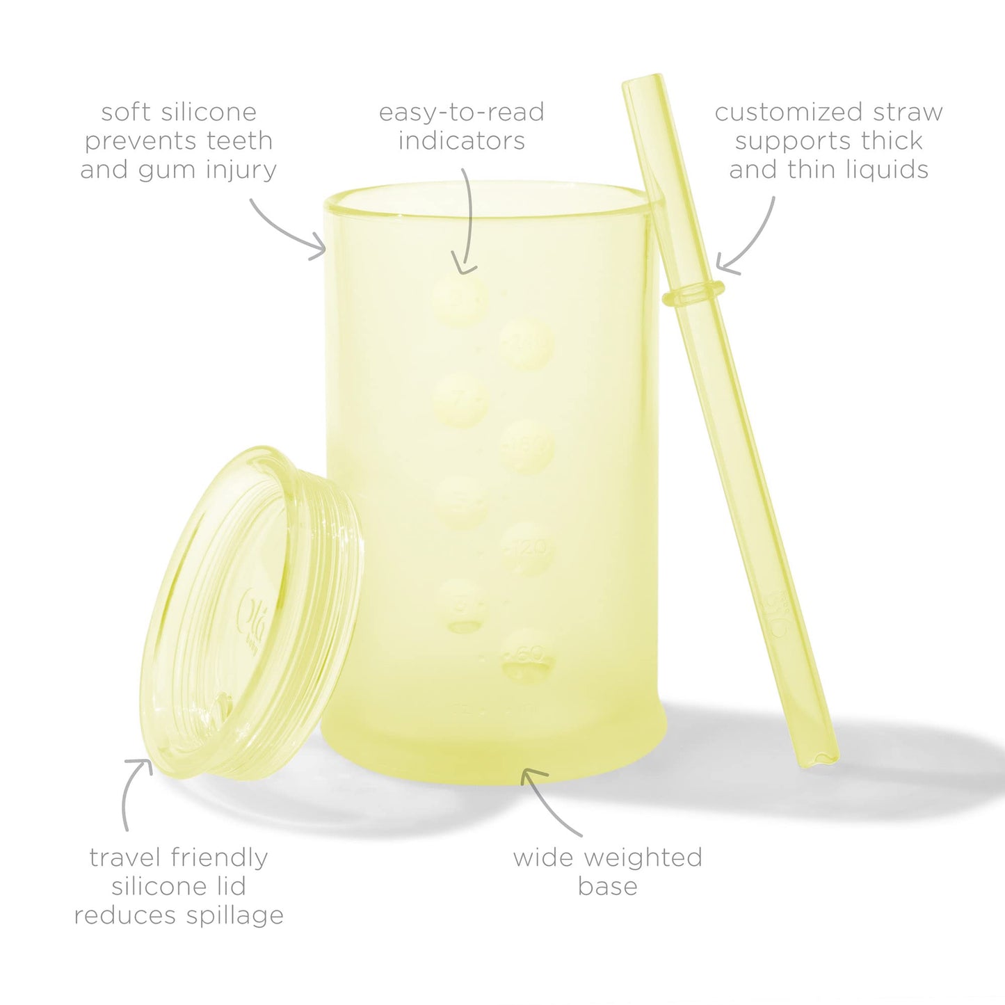 Olababy Silicone Training Cup with Straw Lid | Babies Water Drinking Cup | 6+ Mo Infant To 12-18 Months Toddler | Sippy Cup For Kids & Smoothie Cup | Baby Led Weaning (Mint, 5 oz)